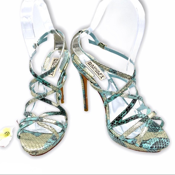 Badgley Mischka Shoes - L EUC Badgley Mischka Snakeskin Heels, 6